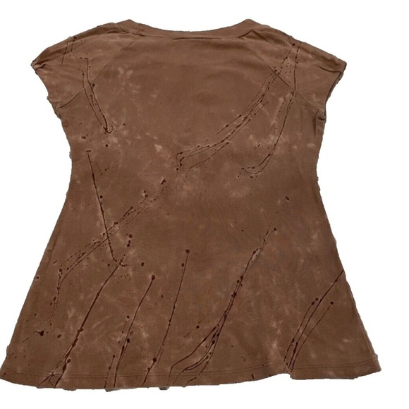 IDI by Mathew Womens Studded Sleeveless T-shirt‎ Distressed Brown 100% Cot, Med - Picture 2 of 7